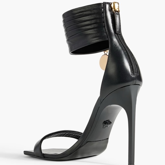 VERSACE Embellished leather sandals - Picture 3 of 7